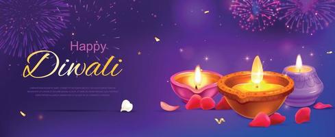 realistico Diwali manifesto vettore