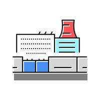 illustrazione vettoriale dell'icona del colore dell'edificio dell'industria dell'impianto di fabbrica