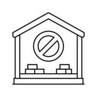 illustrazione vettoriale dell'icona della linea di demolizione della casa interna