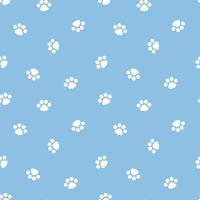 senza soluzione di continuità minimo carino, dolce, pastello animale animale domestico cane piede Stampa zampa ripetere modello nel blu sfondo, piatto vettore illustrazione grafico design