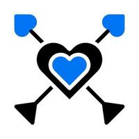 freccia icona solido blu nero stile San Valentino illustrazione vettore elemento e simbolo Perfetto.