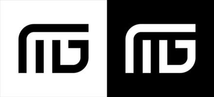 iniziale lettera mg logo design vettore