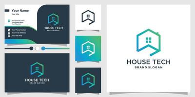 Casa logo design con creativo tecnologia concetto vettore