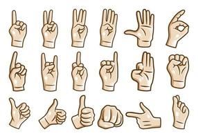 collezione di mano gesti design vettori