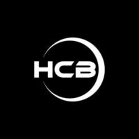 hcb lettera logo design nel illustrazione. vettore logo, calligrafia disegni per logo, manifesto, invito, eccetera.