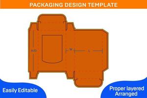 rimboccare fine scatola con trasparente finestra scatola Dieline modello e 3d scatola vettore