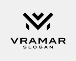 lettera mv vm iniziali linea geometrico moderno semplice minimalista monogramma lusso vettore logo design