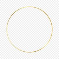 oro raggiante cerchio telaio isolato. brillante telaio con raggiante effetti. vettore illustrazione.