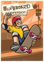 skateboard concorrenza manifesto vettore