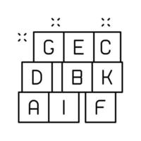 alfabeto cubi scuola materna linea icona vettore illustrazione