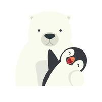 polare orso abbraccio pinguino cartone animato vettore