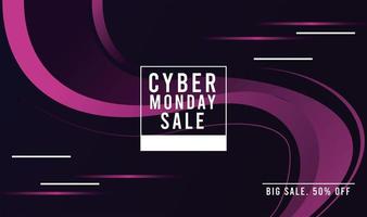 poster di vendita cyber lunedì con cornice quadrata vettore