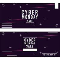 poster di vendita di cyber lunedì con linee rosa vettore