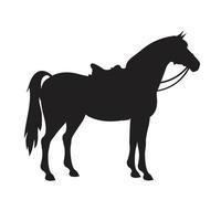 vettore piatto cavallo silhouette isolato su bianca sfondo