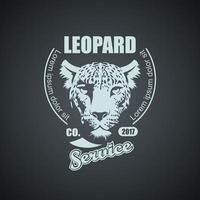 Vintage ▾ retrò logo con leopardo. eps 10 vettore grafica.