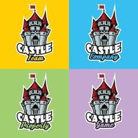 castello logo impostato per squadra, azienda, proprietà e gioco. vettore