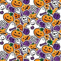 felice halloween seamless pattern. sfondo spaventoso e horror vettore