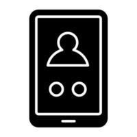 solido design icona di mobile profilo vettore