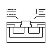 caratteristiche illustrazione vettoriale dell'icona della linea a semiconduttore