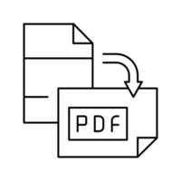 illustrazione vettoriale dell'icona della linea del file pdf di orientamento