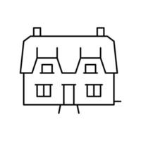 illustrazione vettoriale dell'icona della linea della casa del cottage