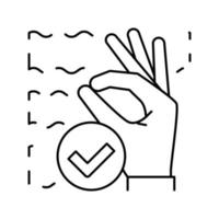 illustrazione vettoriale dell'icona della linea del gesto del subacqueo ok