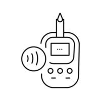 illustrazione vettoriale dell'icona della linea senza contatto del glucometro