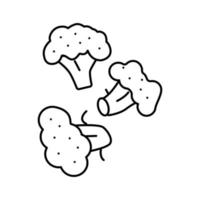 broccoli fetta cibo tagliare linea icona vettore illustrazione
