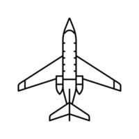 illustrazione vettoriale dell'icona della linea dell'aereo a reazione