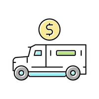 illustrazione vettoriale dell'icona del colore del trasporto di camion blindati