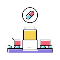 illustrazione vettoriale dell'icona del colore dell'impianto di produzione di medicinali