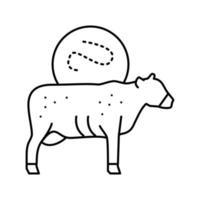 illustrazione vettoriale dell'icona della linea di vacca antrace