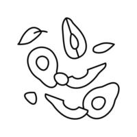 delizioso avocado insalata linea icona vettore illustrazione
