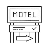 illustrazione di vettore dell'icona della linea del motel del contrassegno di pubblicità stradale