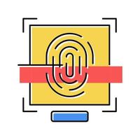 segno di illustrazione vettoriale dell'icona del colore di accesso dell'impronta digitale