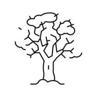 albero inverno linea icona vettore illustrazione