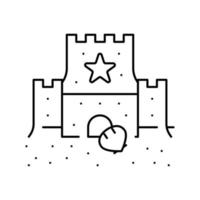 sabbia castello estate linea icona vettore illustrazione