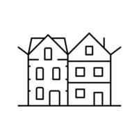 illustrazione vettoriale dell'icona della linea della casa cittadina