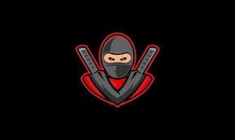 ninja logo portafortuna personaggio vettore