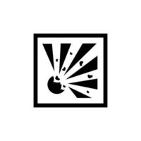 esplosivo cartone semplice piatto icona vettore illustrazione