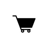 shopping carrello semplice piatto icona vettore