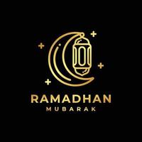 Ramadan logo. islamico lanterna d'oro logo design vettore illustrazione. lanterna logo vettore