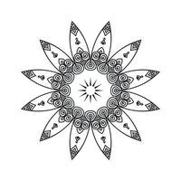 nero e bianca fiore mandala disegni vettore