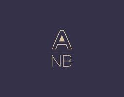 anb lettera logo design moderno minimalista vettore immagini