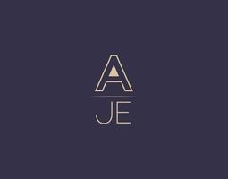 aje lettera logo design moderno minimalista vettore immagini