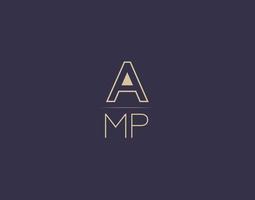 amp lettera logo design moderno minimalista vettore immagini