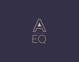 aeq lettera logo design moderno minimalista vettore immagini