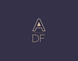 adf lettera logo design moderno minimalista vettore immagini