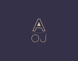 aoj lettera logo design moderno minimalista vettore immagini
