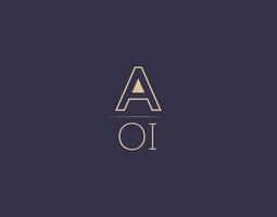 aoi lettera logo design moderno minimalista vettore immagini
